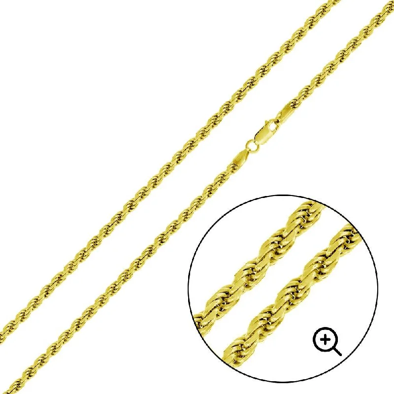 Ladies Bracelets with Coral Kornerupine-Gold Plated 925 Sterling Silver Rope 060 Chain or Bracelet 2.8mm - CH392 GP