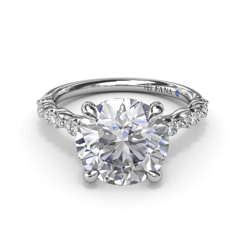 Ladies Keepsake Engagement Rings -Petite Pave Diamond Engagement Ring S4199