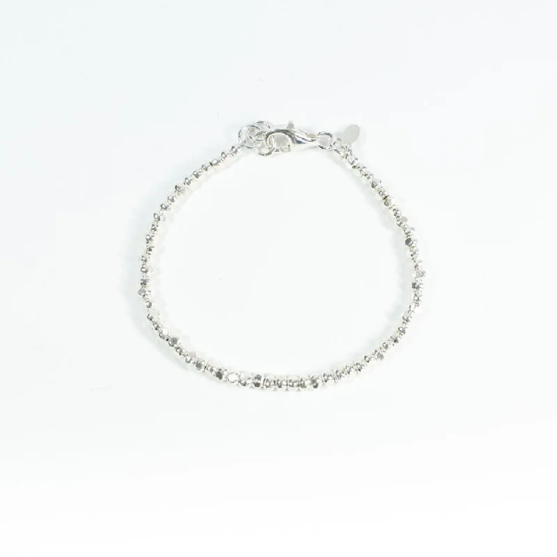 Silver Tumbled Beaded Bracelet