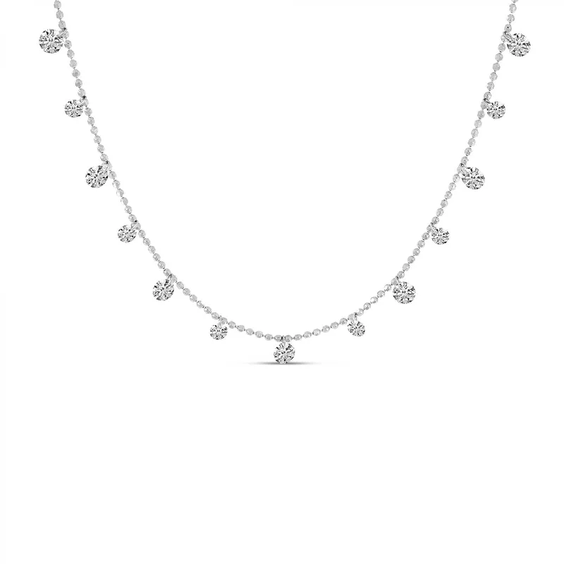 Ladies Necklaces with Aqua Variscite-1/2ctw Dashing Diamond Necklace in White Gold