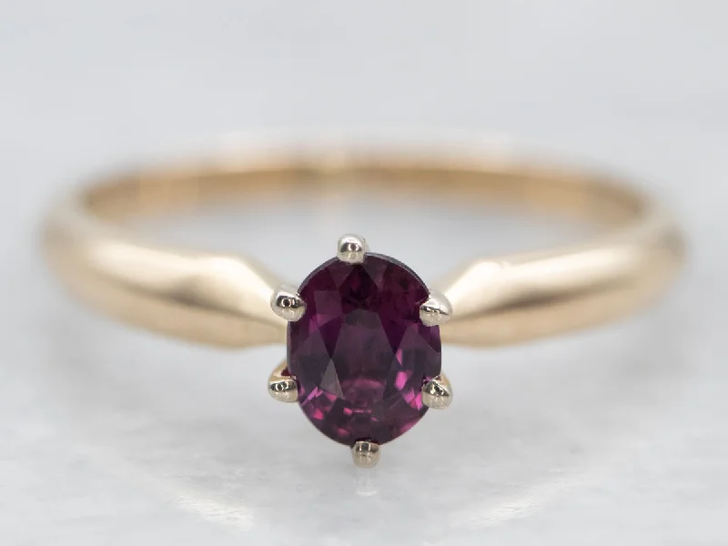 Ladies Three-Stone Engagement Rings -Vintage Ruby Solitaire Engagement Ring