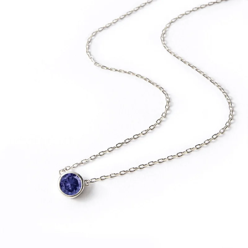 Ladies Necklaces with Cyan Kyanite-Gemstone Solitaire Necklace Blue Sapphire