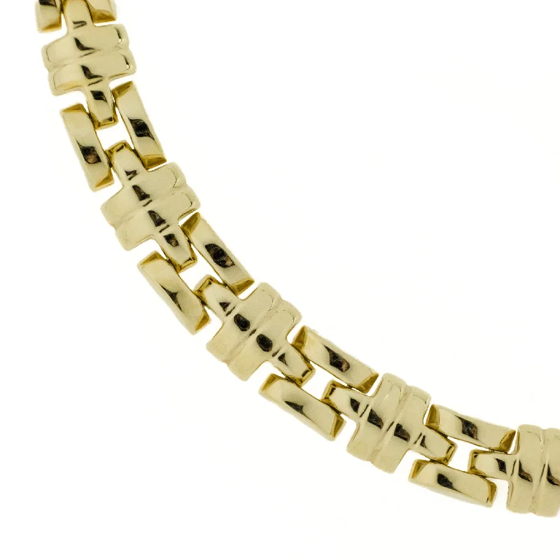 Ladies Necklaces with Silver Cassiterite-9mm Wide Fashion Necklace 16" in 14K Yellow Gold