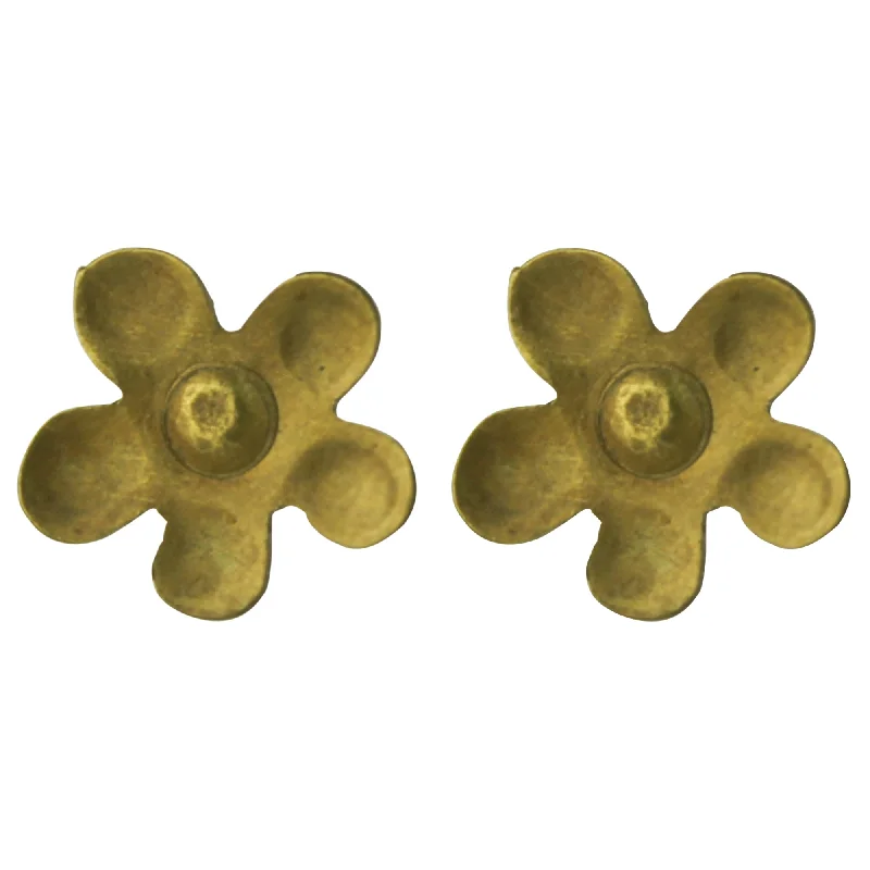 Ladies Opal Gem Rings -Gia Flower Post Earring, Brass