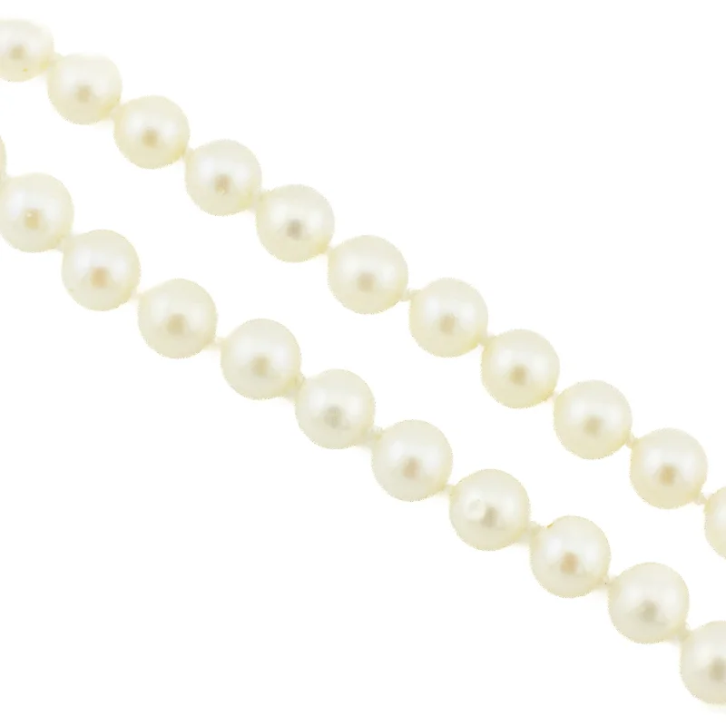 Ladies Necklaces for Writer Spark-6mm Round Pearl Single Strand 18" Necklace in 14K Yellow Gold