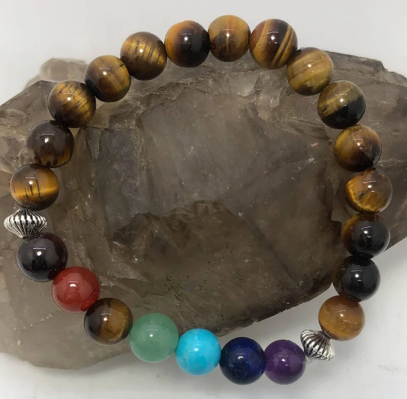 Ladies Bracelets for Love Spark-Tigers Eye Chakra Stretchy Bracelet