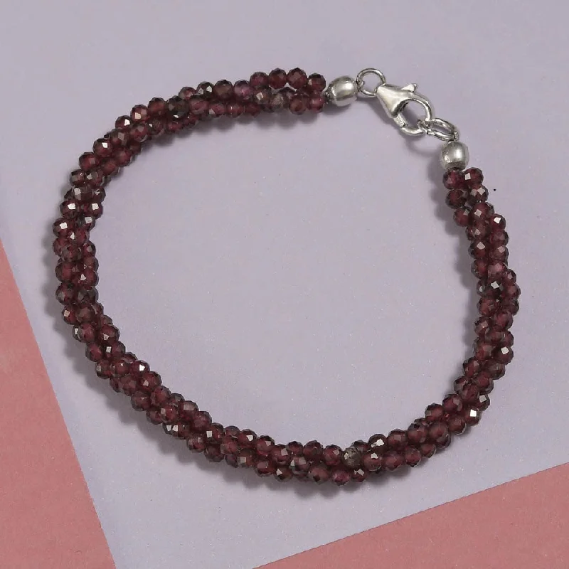 Ladies Bracelets Pearl Spark-Orissa Rhodolite Garnet Beaded Bracelet