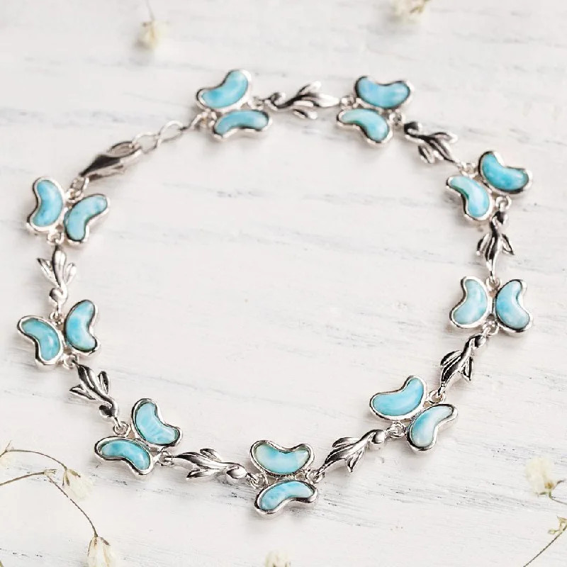 Ladies Bracelets Open Spark-Larimar Butterfly Bracelet