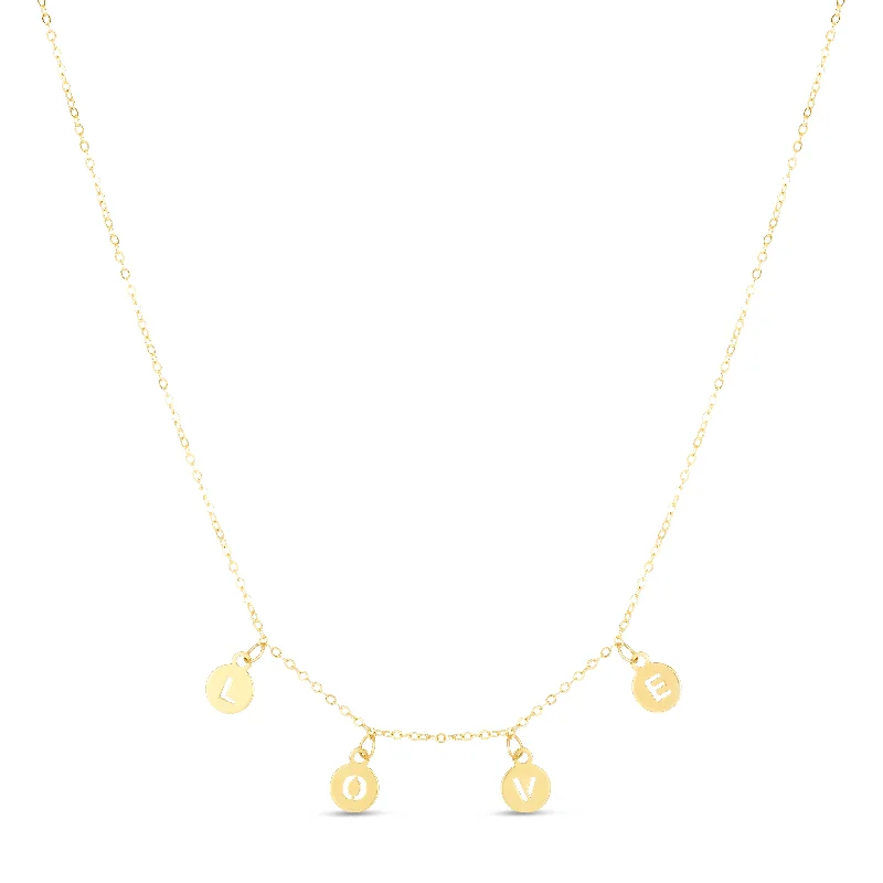 Ladies Necklaces with Sunny Citrine-14K ""Love"" Necklace