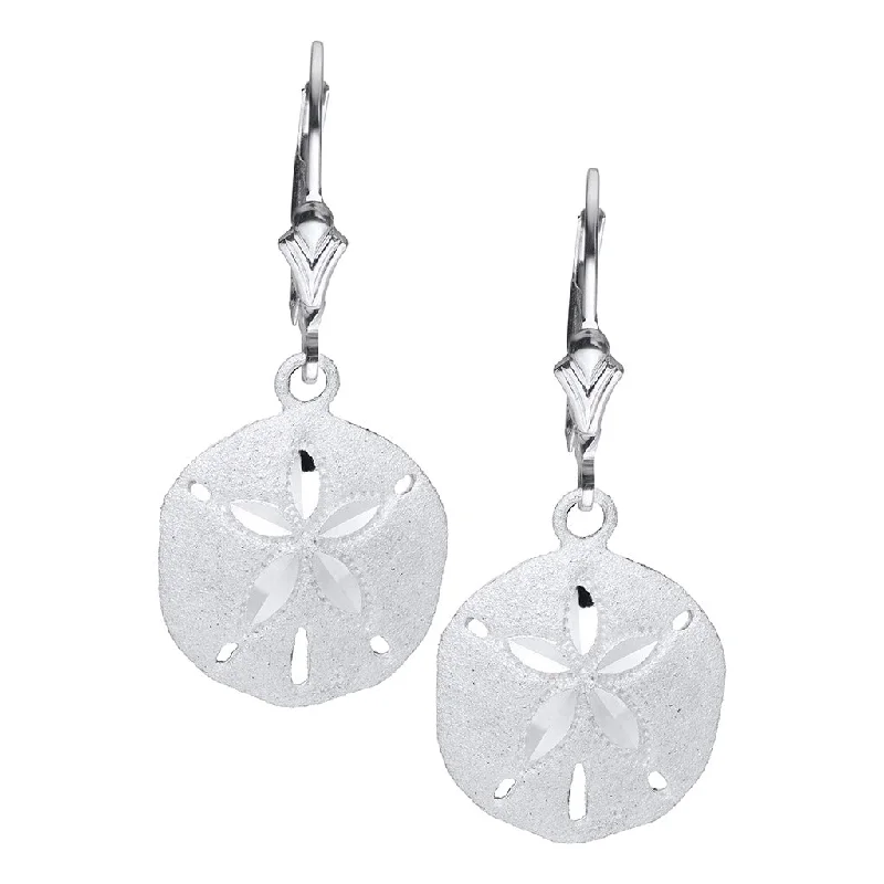 Ladies Birthday Gift Earrings -LeStage® Cape Cod : Sterling Sliver Sand Dollar Earrings