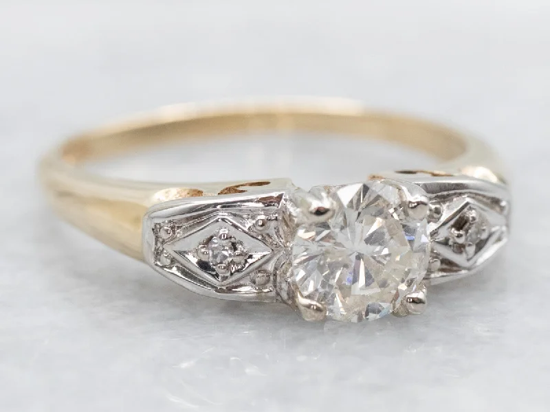 Ladies Twisted Engagement Rings -Retro Diamond Engagement Ring