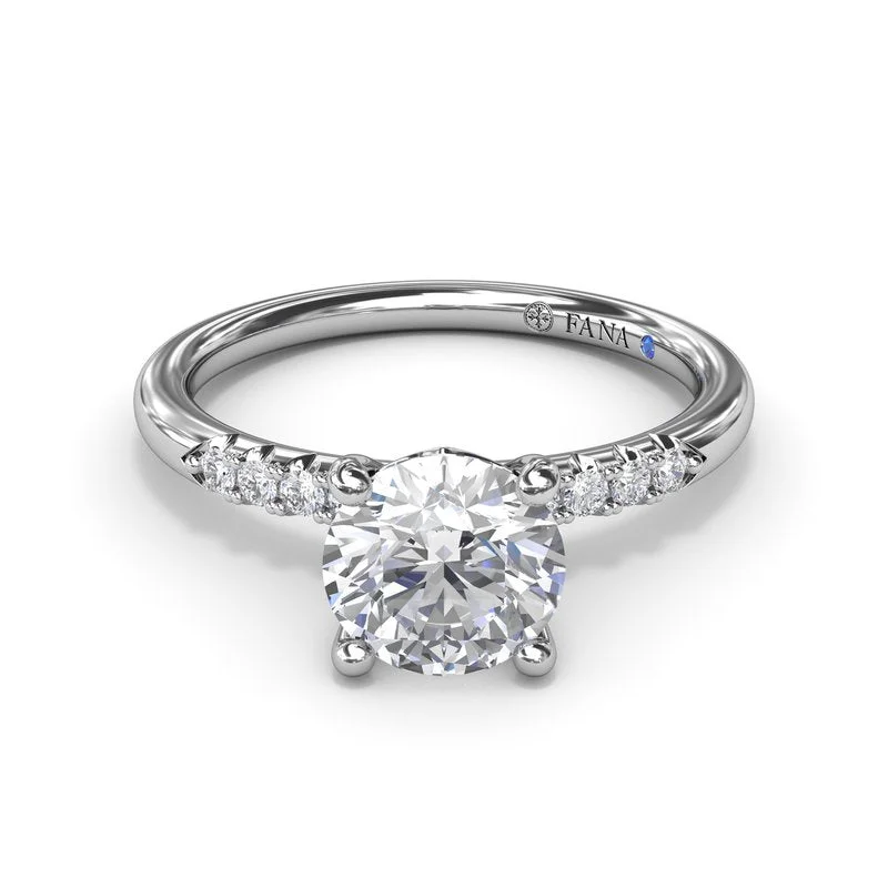 Ladies Delicate Engagement Rings -Quarter Band Diamond Engagement Ring S4180