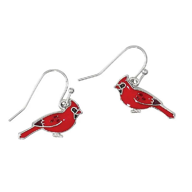 Ladies Dragon Claw Earrings -Holiday Earrings Red Enamel Cardinals