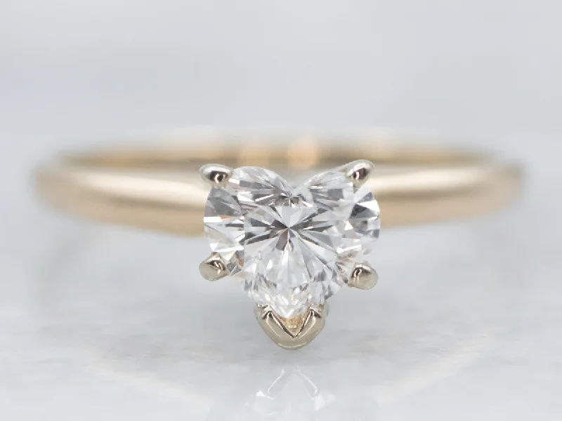 Ladies Unique Engagement Rings -Sweetheart Diamond Solitaire Engagement Ring