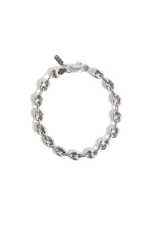 Ladies Bracelets for Party Glow-Coffee Bean Bracelet in Silver