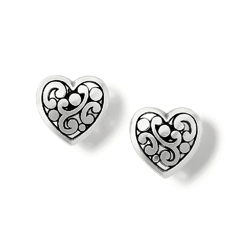 Ladies Long Drop Earrings -Brighton : Contempo Heart Post Earrings