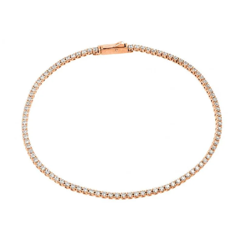 Ladies Bracelets Layered Glow-Silver 925 Gold Plated Multiple 1.7mm Circle Clear Tennis Micro Pave CZ Bracelet - GMB00009RGP