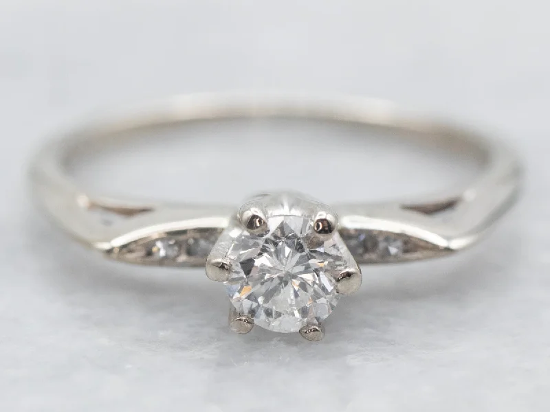 Ladies Vintage Engagement Rings -Vintage 1950s Diamond Engagement Ring