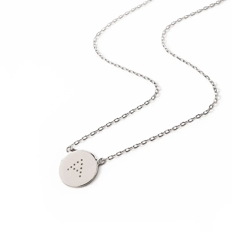 Ladies Necklaces Dual Shine-Dotted Initial Disc Necklace