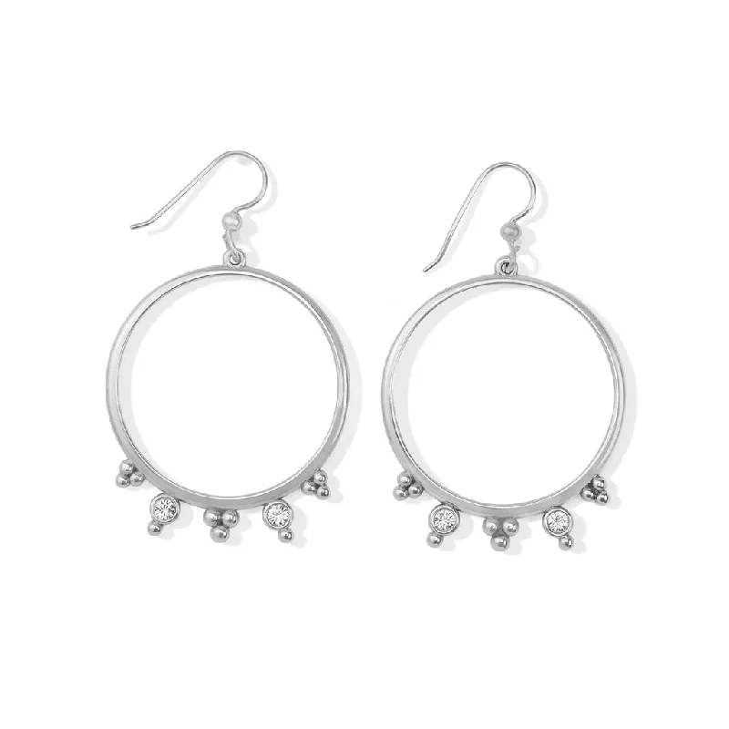 Ladies Clustered Gem Earrings -Brighton : Twinkle Granulation Round French Wire Earrings