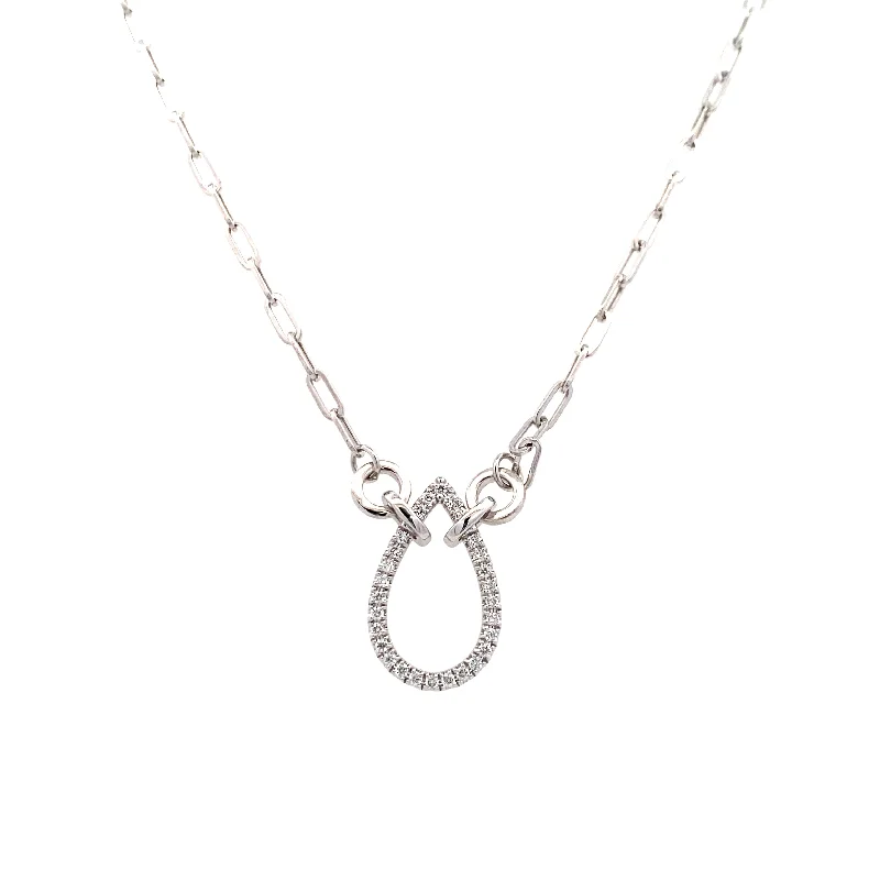 Ladies Necklaces with Anchor Shine-DIamond Fancy Link Necklace in White Gold by Gabriel & Co.