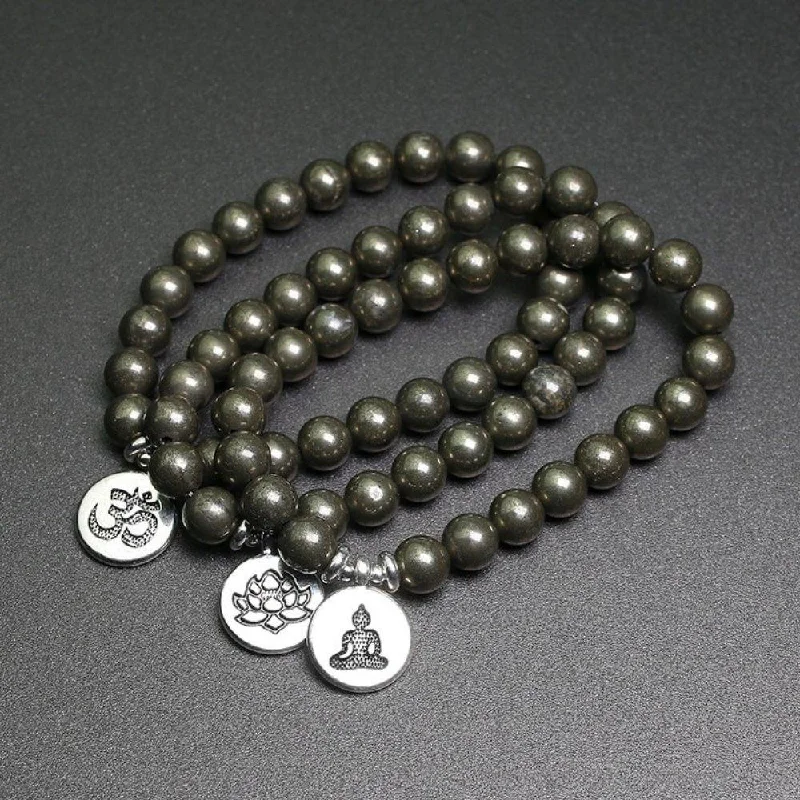 Ladies Bracelets for Founder Spark-Pyrite Crystal Charm Bracelet