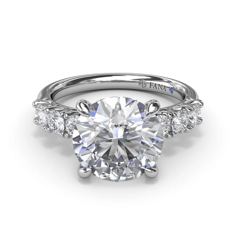 Ladies Curved Engagement Rings -Shimmering and Radiant Diamond Engagement Ring S4082