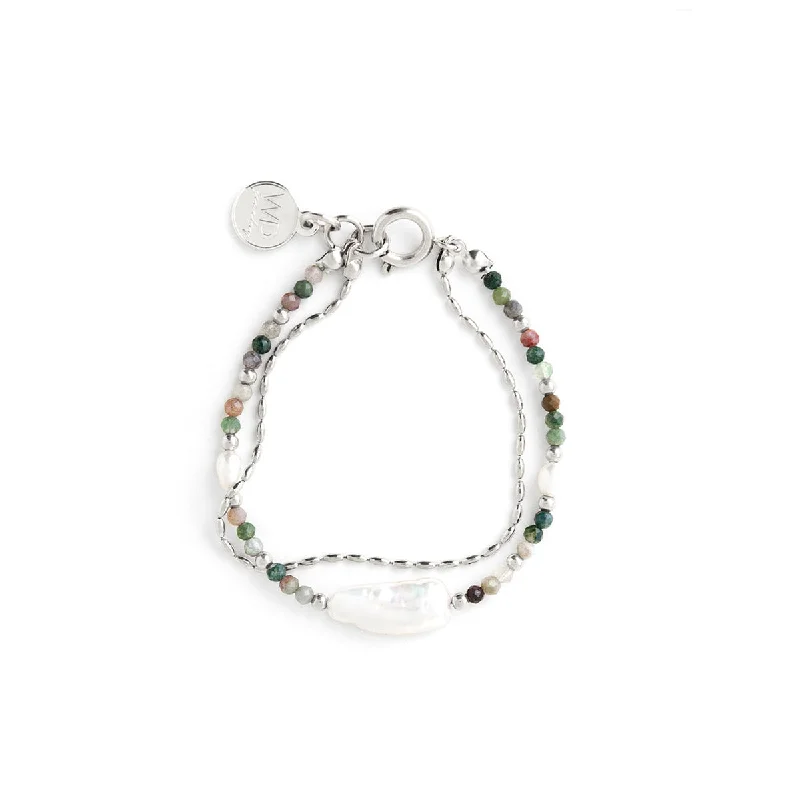 Ladies Bracelets Pearl Spark-Giardino Silver Bracelet