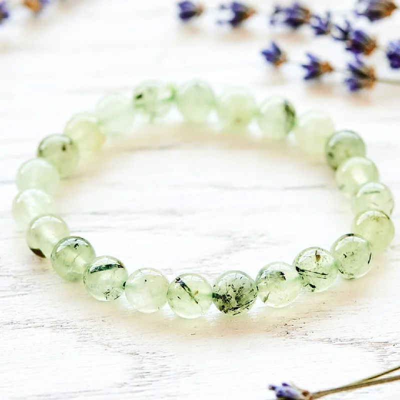 Ladies Bracelets with Green Clinozoisite-Green Energy Crystal Bracelet