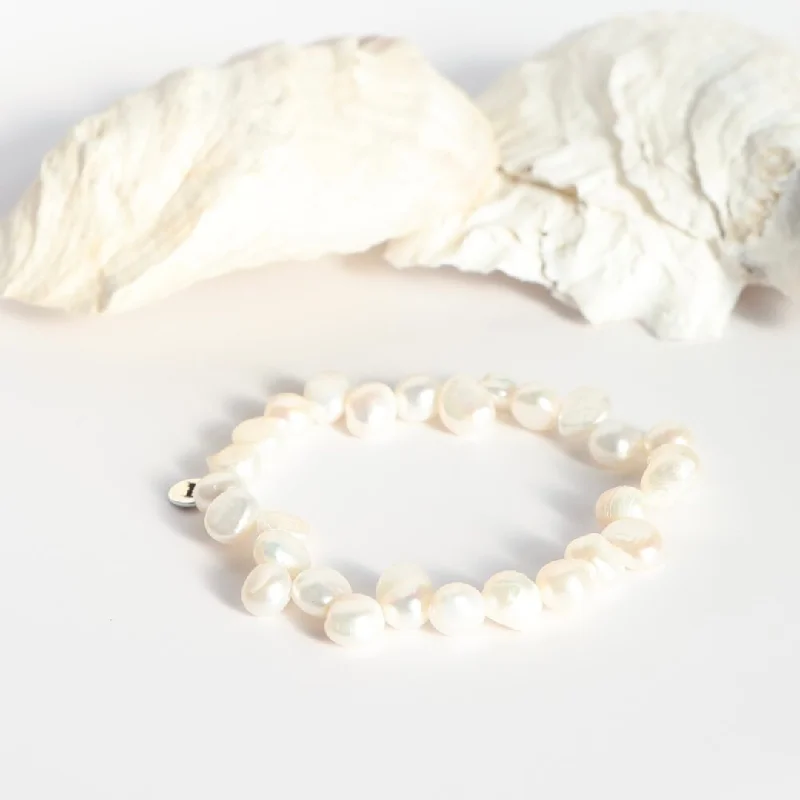 Ladies Bracelets with Bright Sunstone-Keshi Pearl Bracelet