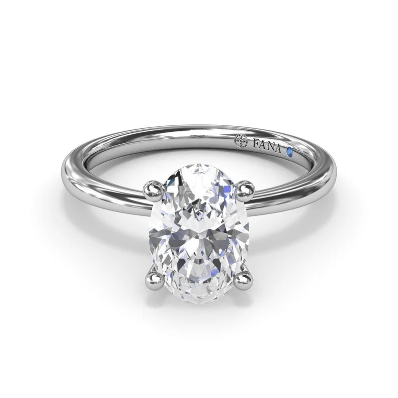 Ladies Enamel Engagement Rings -Hidden Halo Engagement Ring S4195