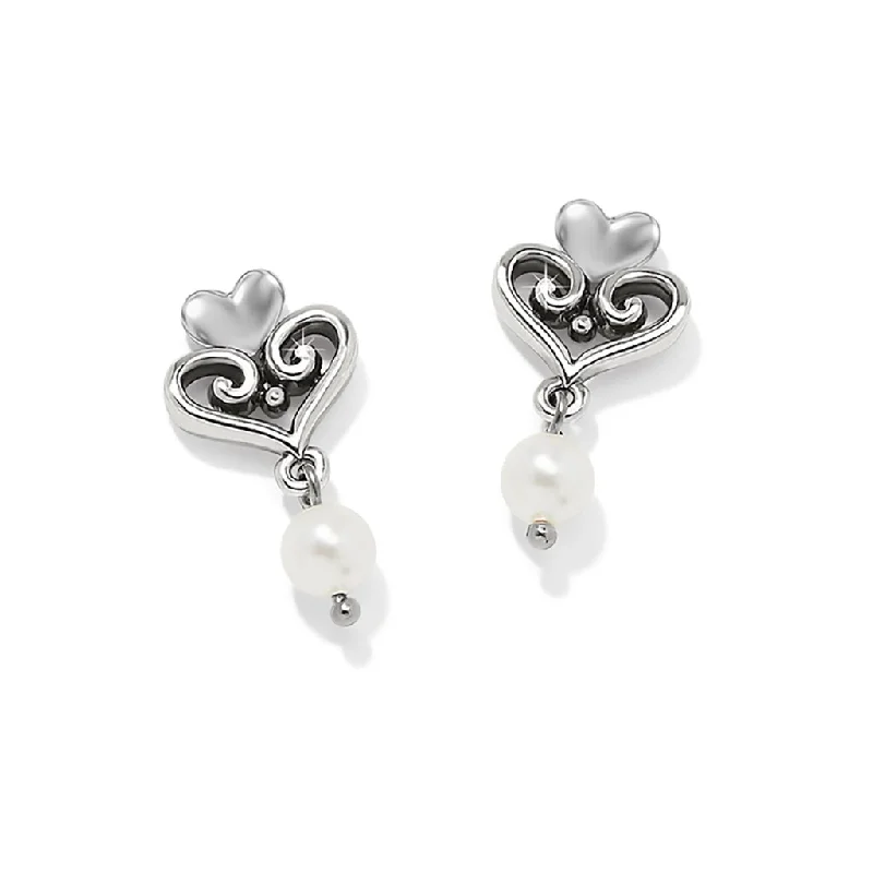 Ladies Whimsical Charm Earrings -Brighton - Alcazar Amor Pearl Post Drop Earrings