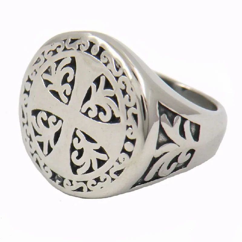 Ladies Cottage Style Rings -Stainless Steel Knights Templar Ring