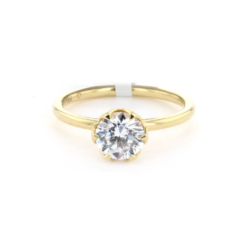 Ladies White Engagement Rings -Solitaire Engagement Ring