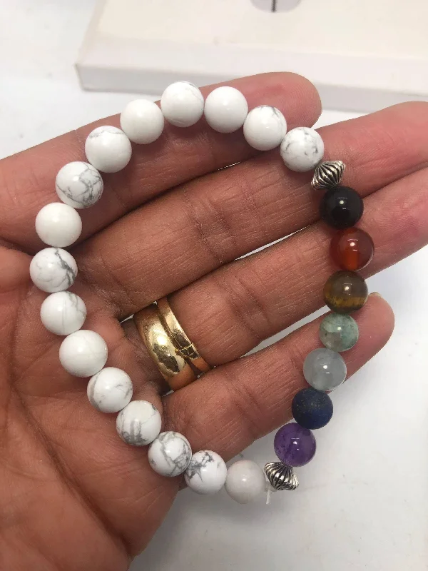 Ladies Bracelets with Etched Glow-Pick your Gemstone  Chakra Stretchy Bracelet