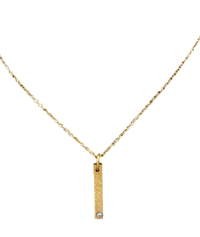 Ladies Necklaces for Gala Spark-Petite Bar Necklace With Diamond