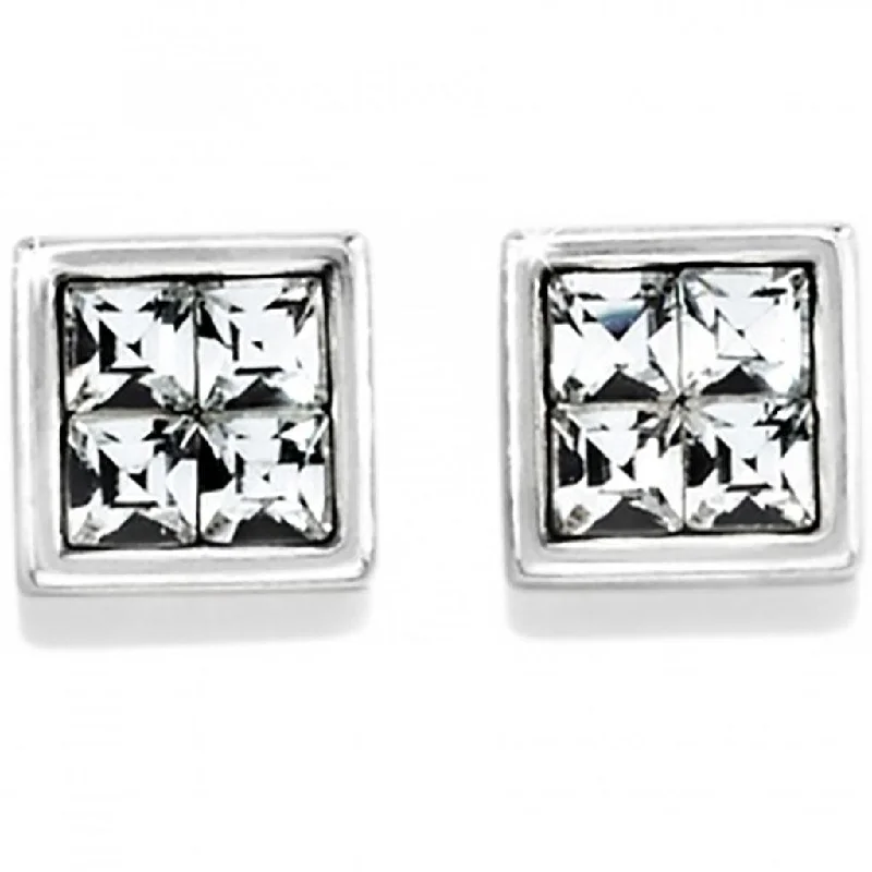 Ladies Glass Bead Earrings -Brighton : Spectrum Mini Post Earrings in Silver