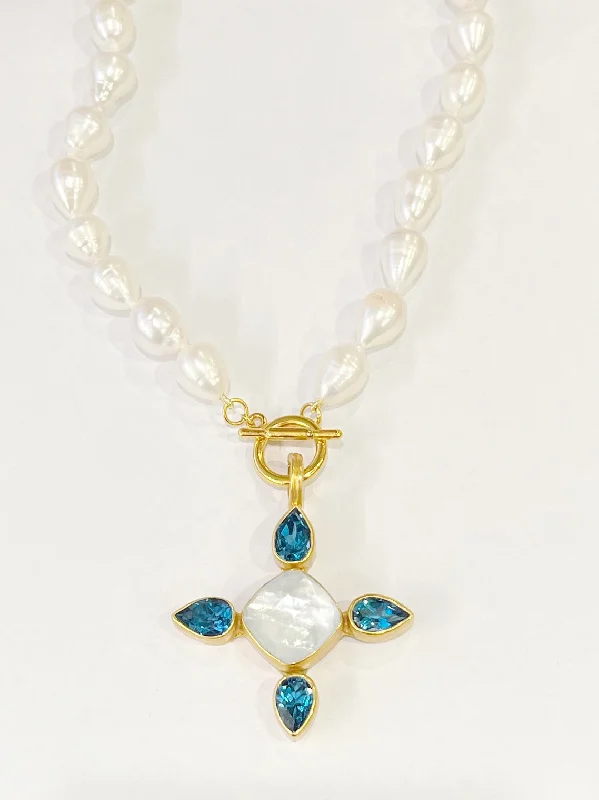 Ladies Necklaces with Bloom Spark-Dina Mackney - Necklace - London Blue Topaz and Doublet Necklace