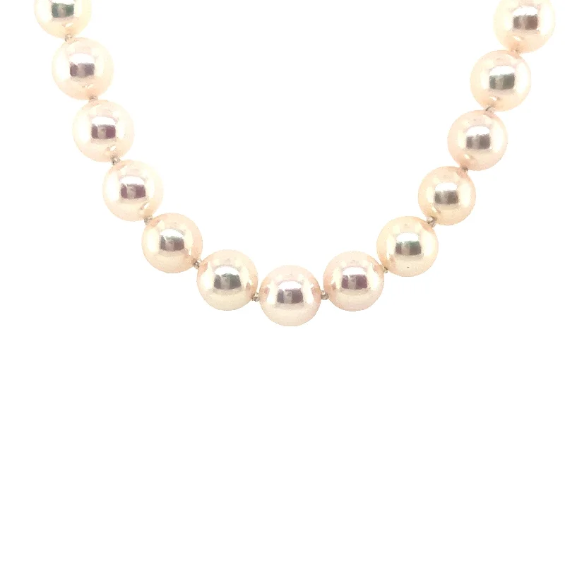 Ladies Necklaces for Design Shine-Akoya Pearl Necklace in Yellow GOld by B&C