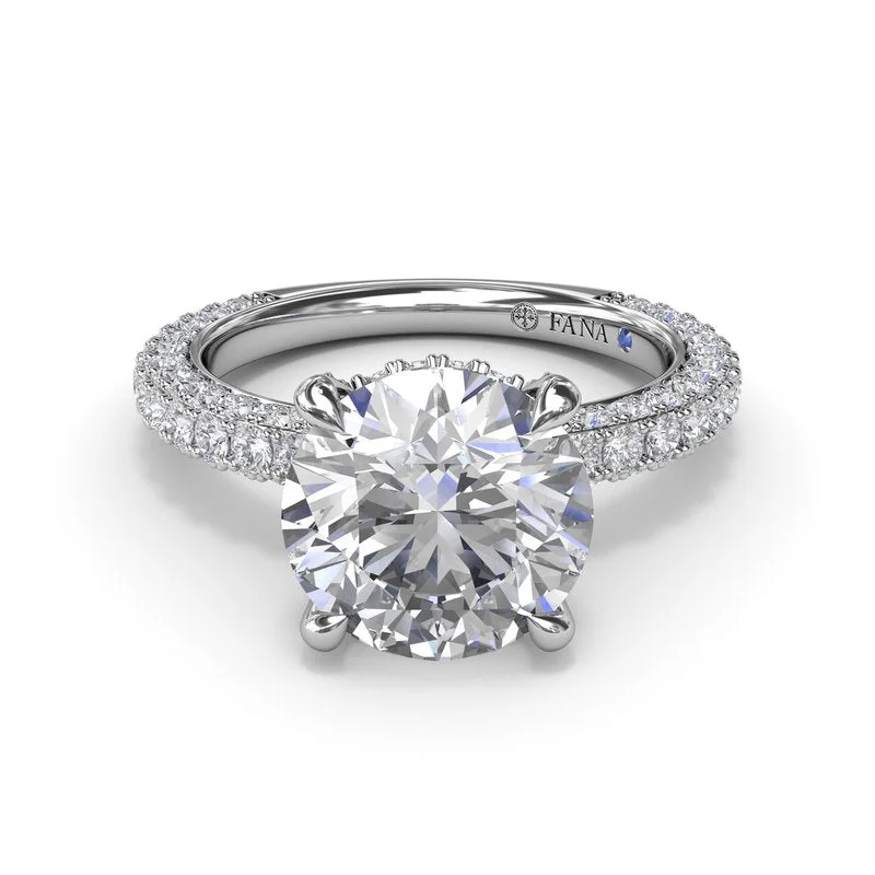 Ladies Straight Band Engagement Rings -Angelic Solitaire Diamond Engagement Ring S4091