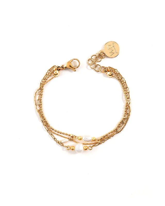 Ladies Bracelets with Bold Gems-Andrina Gold Bracelet