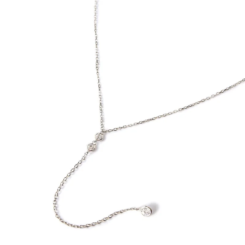 Ladies Necklaces with Clear Natrolite-Duet Crystal Lariat Necklace