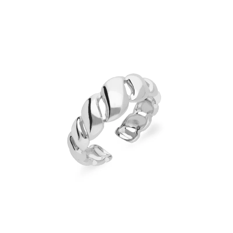 Ladies 10K Gold Rings -Pretzel ring silver