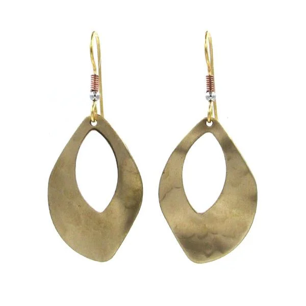 Ladies Single Stone Earrings -Silver Forest Earrings Gold Open Organic Shape