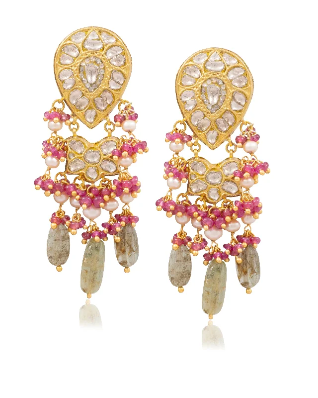 Ladies Summer Vibe Rings -Manjika Polki Long Earings