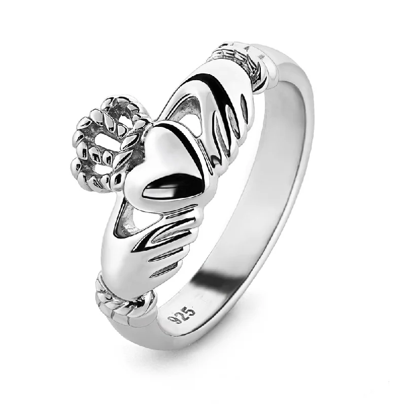 Ladies Signature Gem Rings -Unisex Sterling Silver UUS-6335 Claddagh Ring