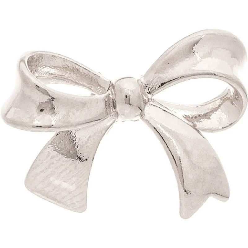 Ladies Floral Wreath Earrings -Rain : Silver 14k Plated Hypoallergenic Ribbon Bow Post Earrings