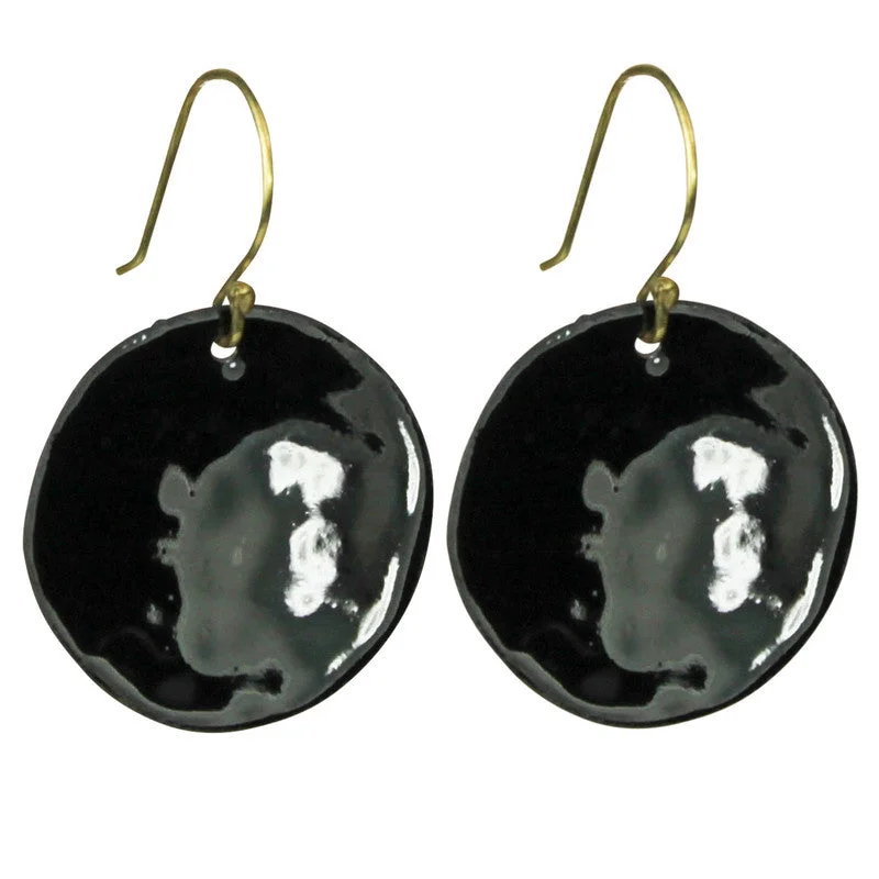 Ladies Urban Edge Rings -Earring - Round, Black