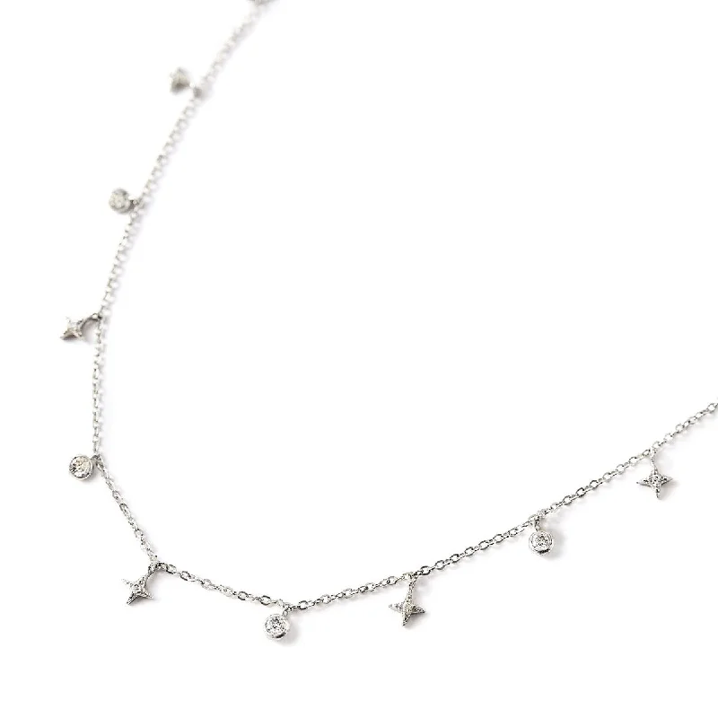 Ladies Necklaces with White Muscovite-Star Dangle Necklace