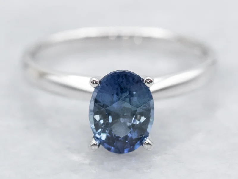 Ladies Unicorn Engagement Rings -Sapphire Solitaire Engagement Ring